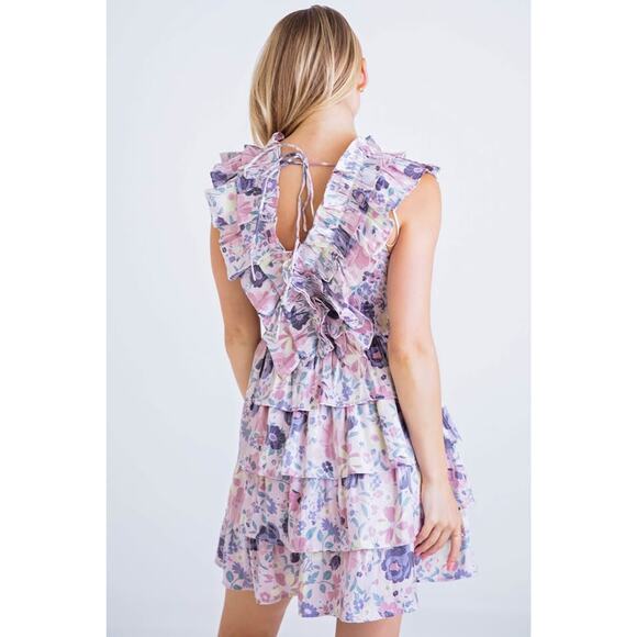 Karlie Women’s Small Floral Vintage Smock Mini Dress - Picture 2 of 10